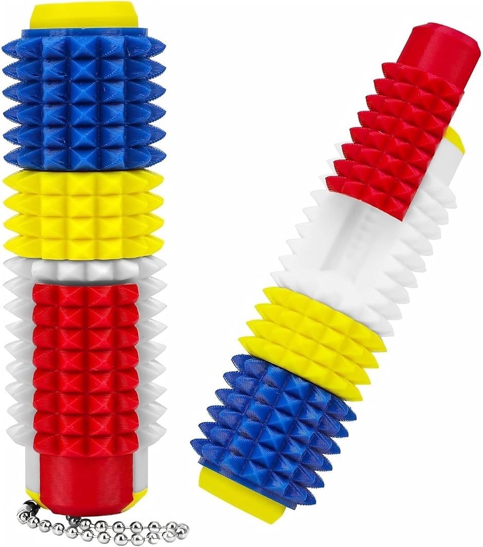 フィジェットトイ ハンドスピナー おもちゃ ガジェット (赤x青x黄x白,  約30x30x97mm)