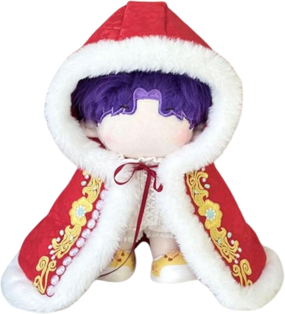 ぬい服 20cm フード付きマント ぬいぐるみ 人形 MDM (レッド) : ゼ