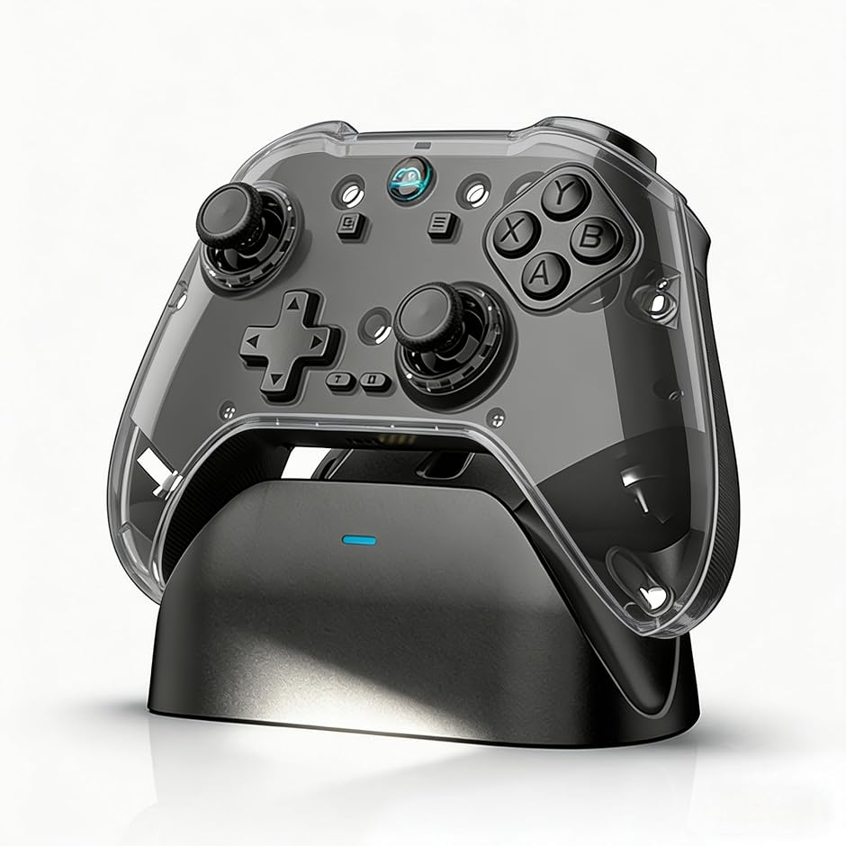 �R���g���[���[ ps4 switch TURBO�A�� �w�ʃ{�^�� �}�N���@�\ 2.4G���V�o�[�t�� RGB���C�g (�u���b�N)
