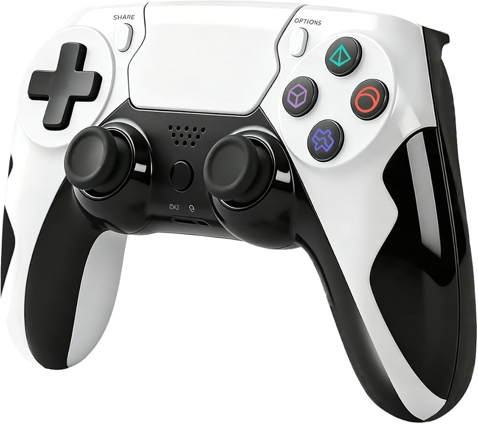 PS4 �R���g���[���[ PC �Q�[���p�b�h e�X�|�[�c��p ���C�����X �Q�[���R���g���[���[ 1000Hz �|�[�����O���[�g (�z���C�g)