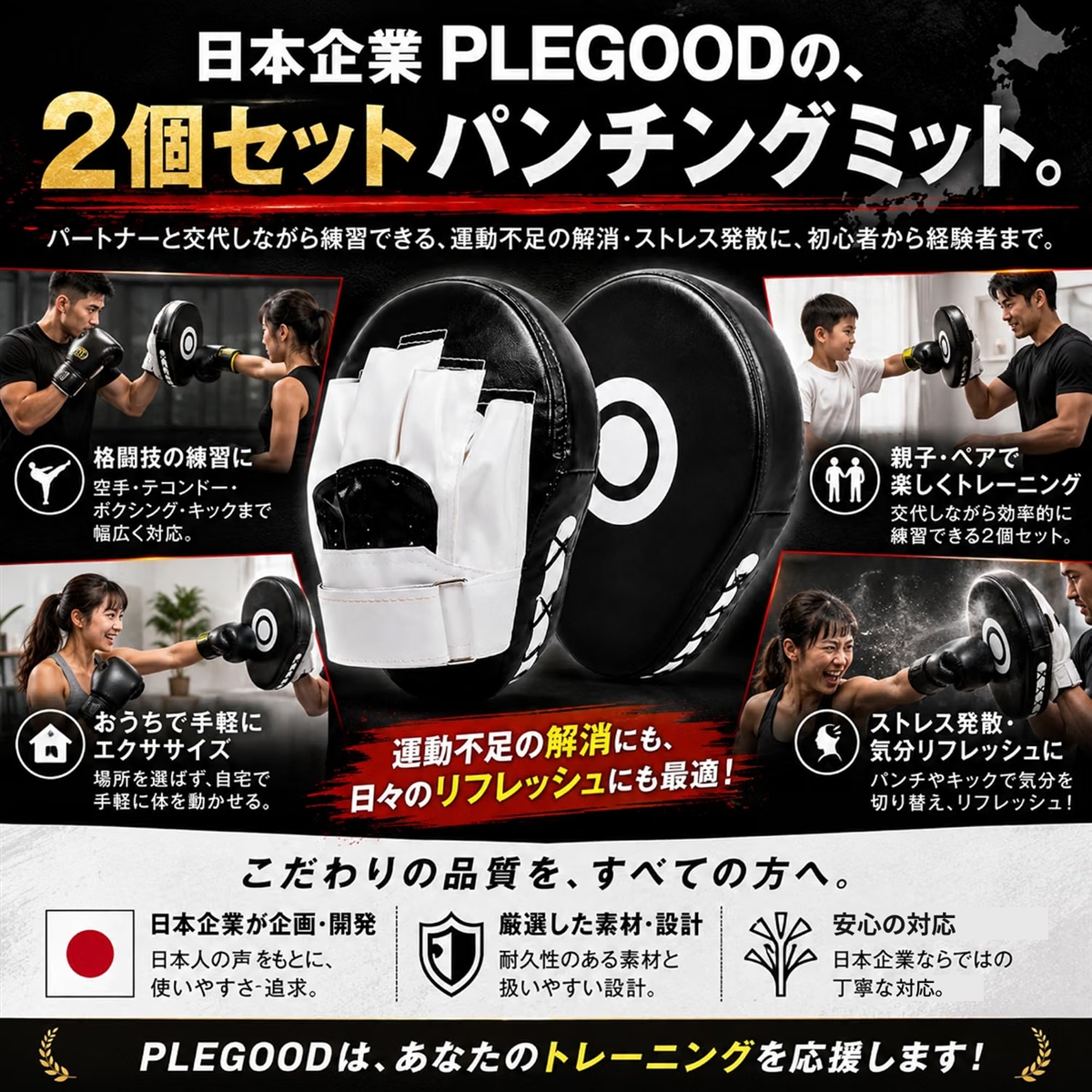 パンチングミット ボクシング 2個セット 左右兼用 格闘技 空手