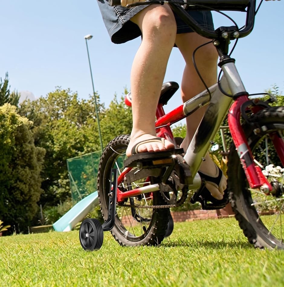 自転車 子供用 補助輪セット 左右 (ブラック)の詳細画像2
