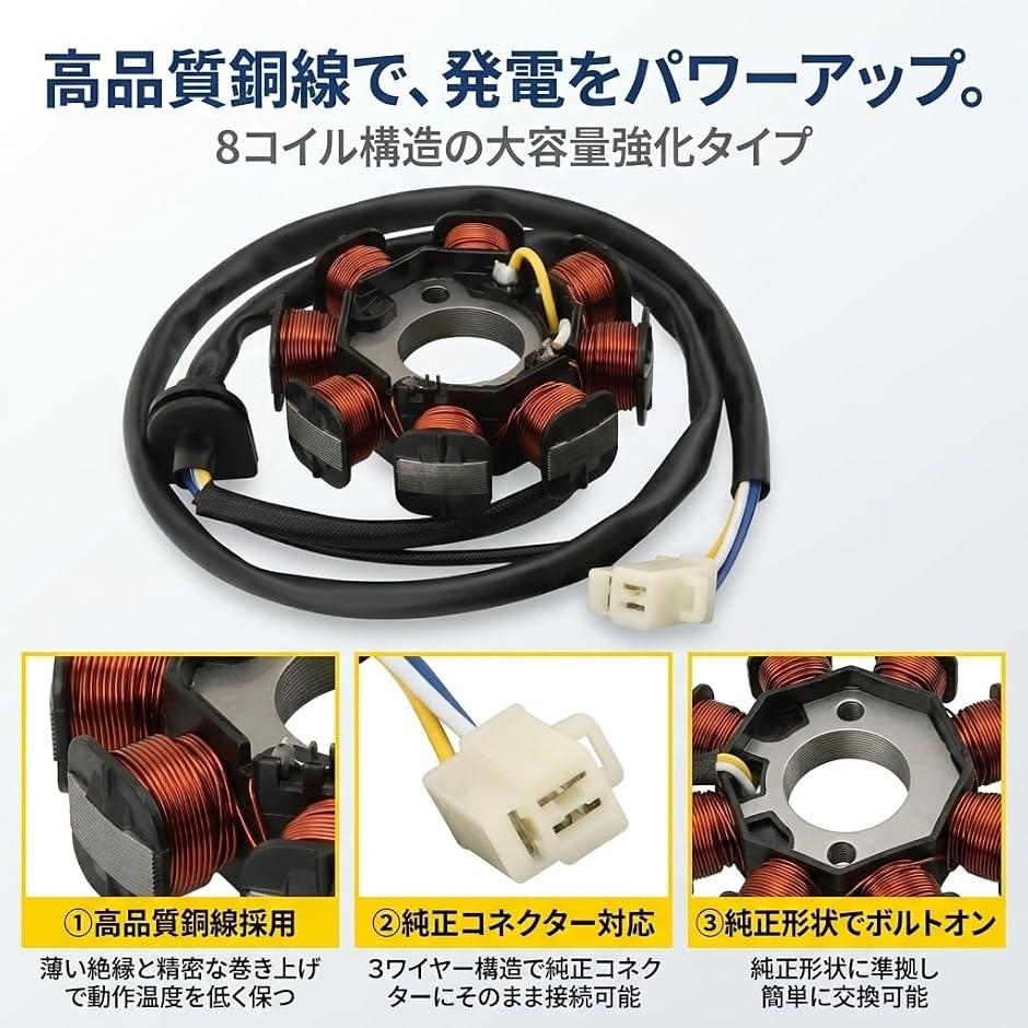 互換品】 純正互換 ステーターコイル ジェネレーター ライブディオ DIO