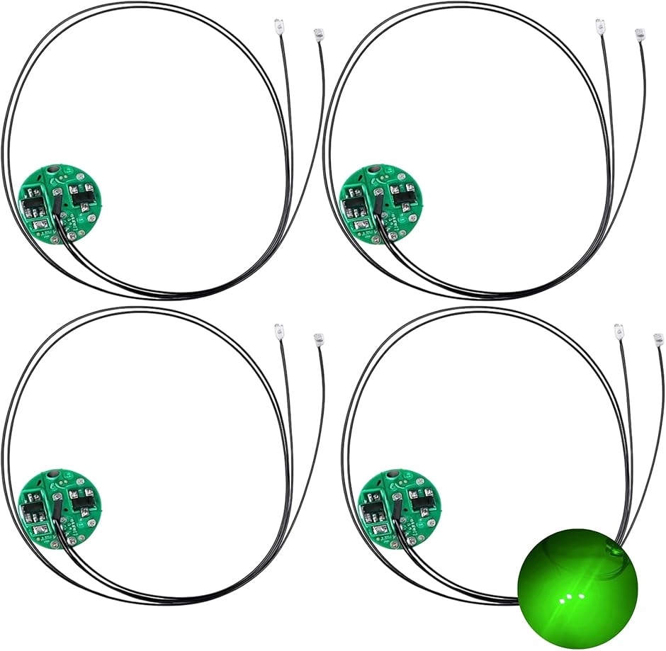 �ɏ�LED ���[�h�� 3�{ ���C�X�C�b�` �d�� 4�Z�b�g �_�� �_�� �{�^���d�r CR927�Ή� �͌^ �v�����f�� (�O���[�� 3)