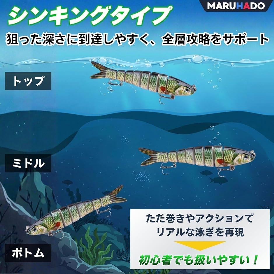 ビッグベイト シーバス ルアー 5本セット シンキングミノー 収納ケース