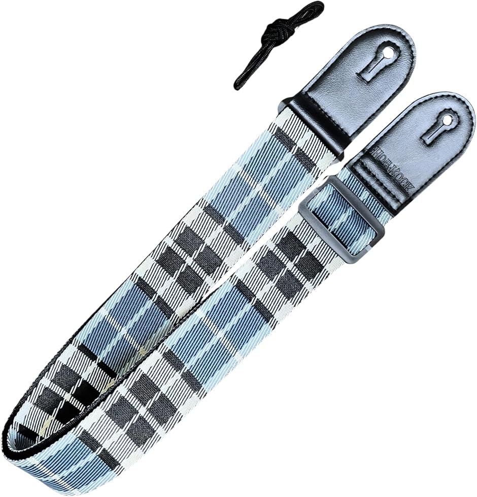 ギターストラップ チェック柄 ロック エレキ アコースティック 楽器用