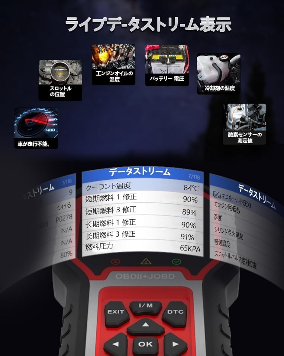 OBD2 + JOBD対応 診断儀 M601 トヨタ/ホンダ/レクサス/サイオン