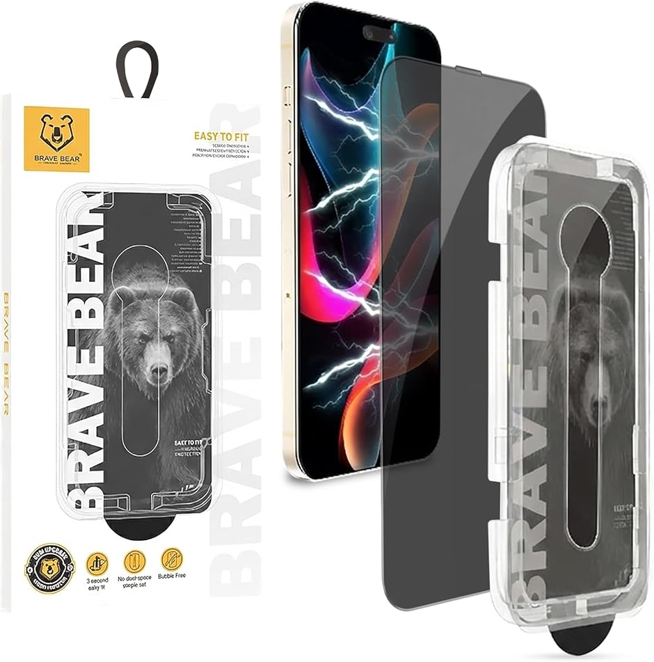 BRAVE BEAR �K���X�t�B���� + �J�����t�B���� iPhone Plus ���{���[�J�[ (�`�����h�~,  14Plus)