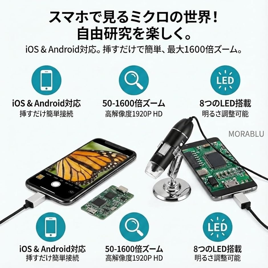 iOS/Android互換 USBデジタル顕微...の詳細画像1