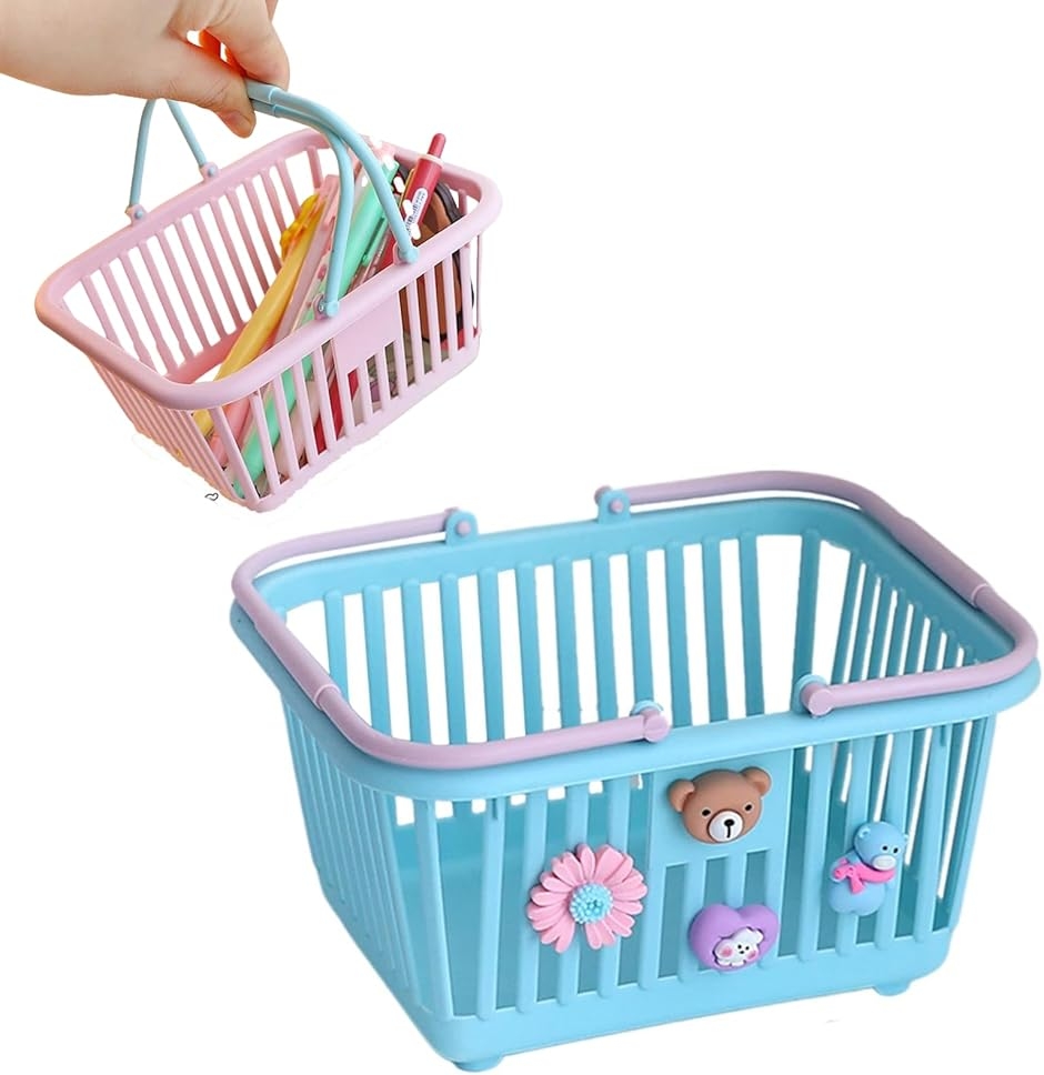 子供 おもちゃ 収納 ミニ 買い物かご バスケット 持ち手 ショッピング