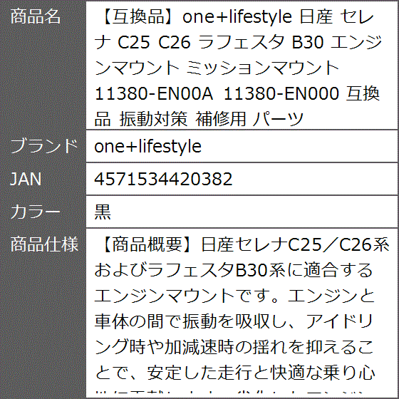 互換品】 互換品 日産 セレナ C25 C26 ラフェスタ B30 エンジン