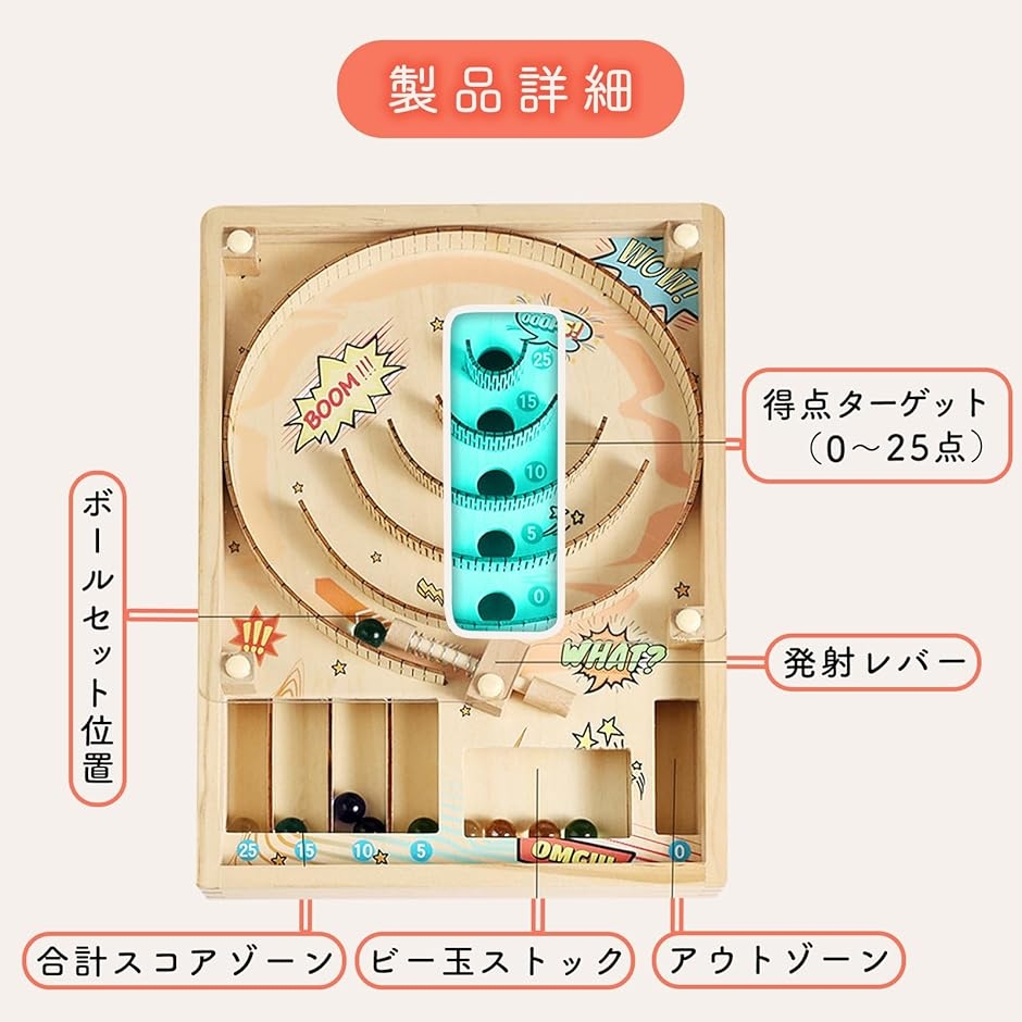 ピンボール スマート ピンボールマシン 木製 おもちゃ プレゼント (B