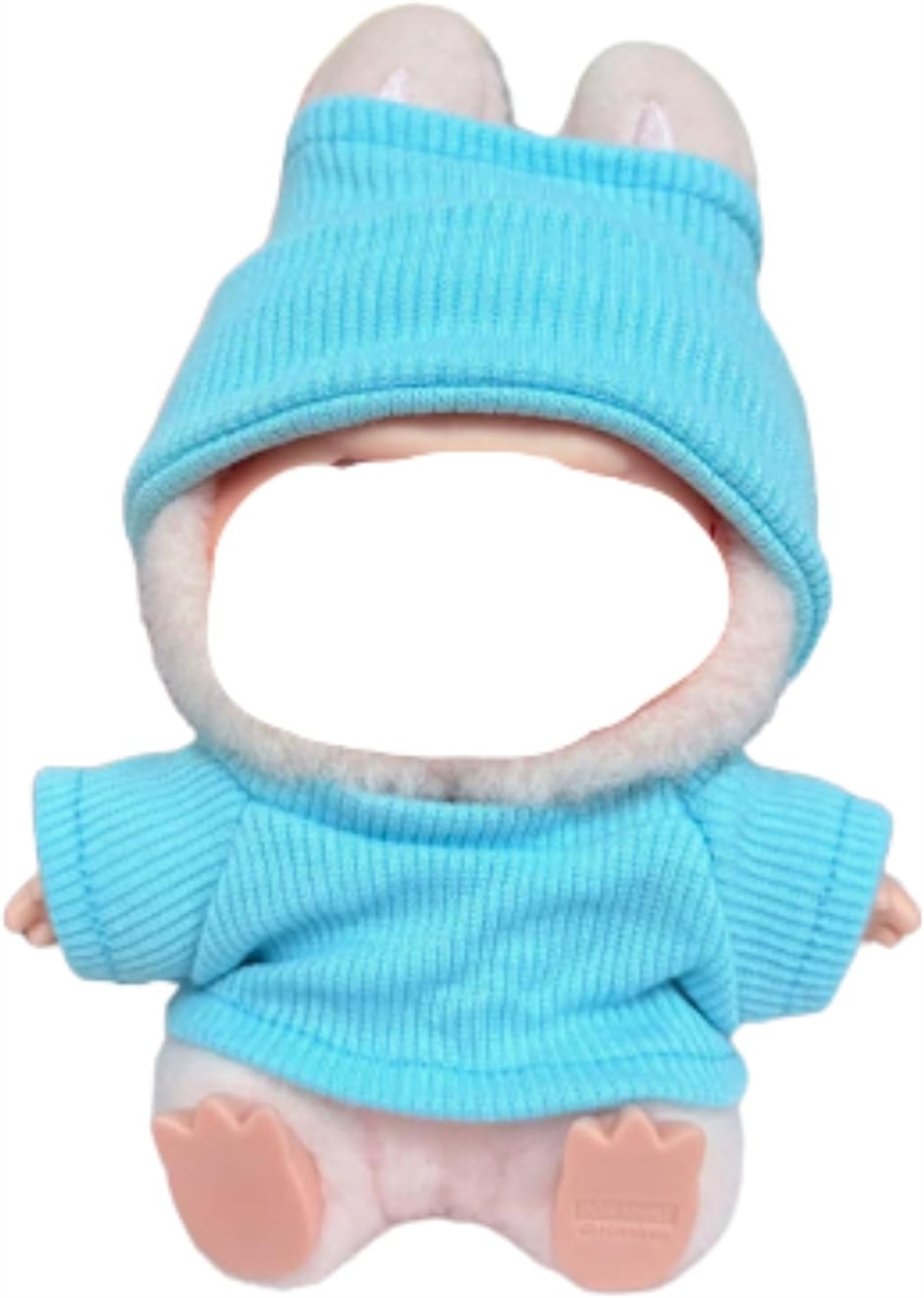 ラブブ用 服 ニット帽 カットソー ぬいぐるみ 17cm MDM (水色) : ゼ