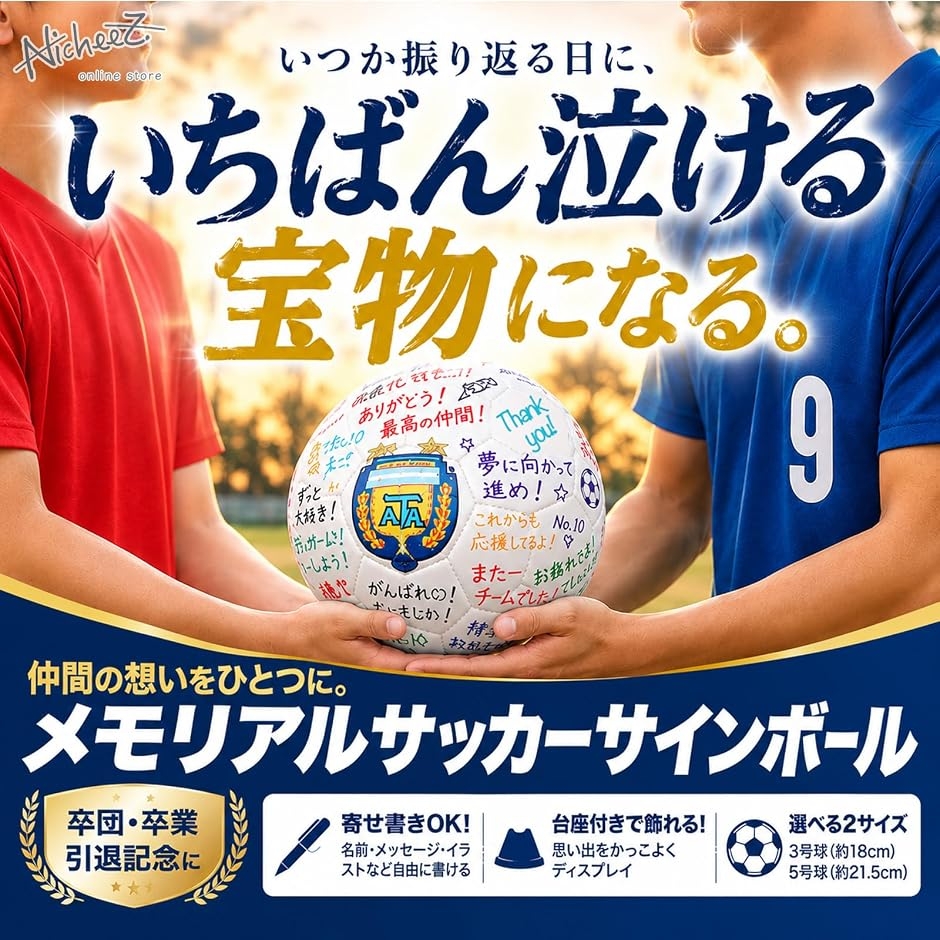 サッカー サインボール 無地 寄せ書き用 卒団 卒業 引退 記念 展示