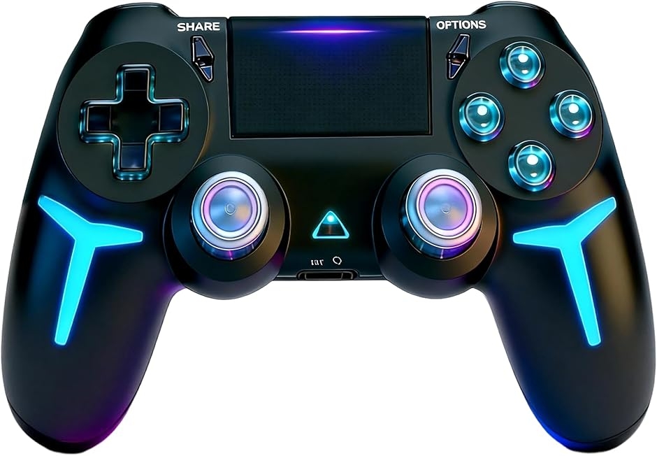 �Q�[���p�b�h 6���W���C���Z���T�[ �������{�^�� Bluetoooth ����/�L������ڑ� �x���Ȃ� LED RGB���C�g (�O���[)