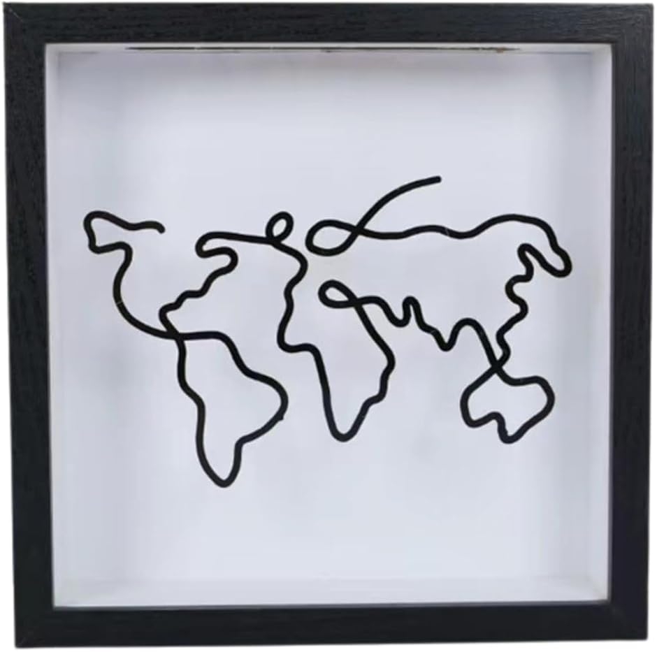 チケット収納箱 ポストカード 記念品 地図箱 冒険アーカイブボックス (ブラック,  20x20cm)