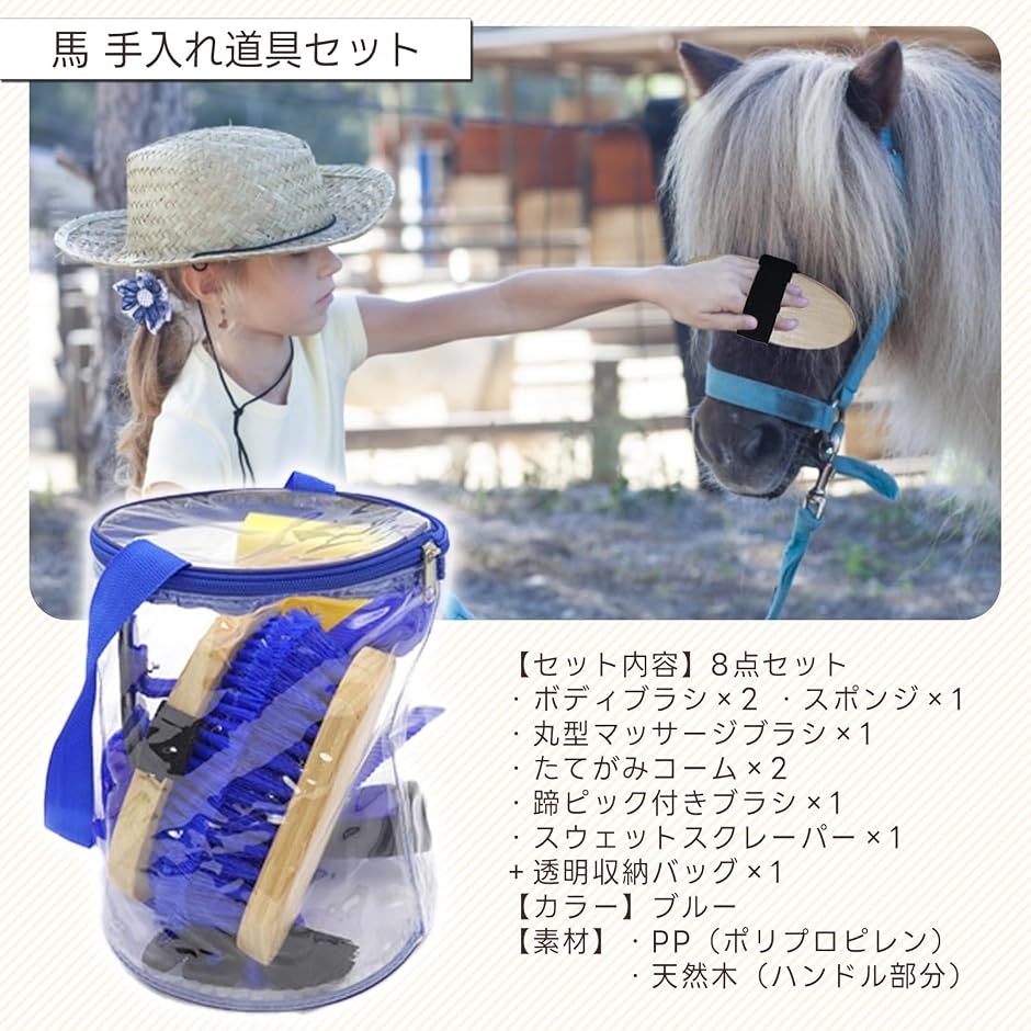 馬 手入れ道具 セット グルーミング ブラシ 蹄 フック 入門 牧場 厩舎