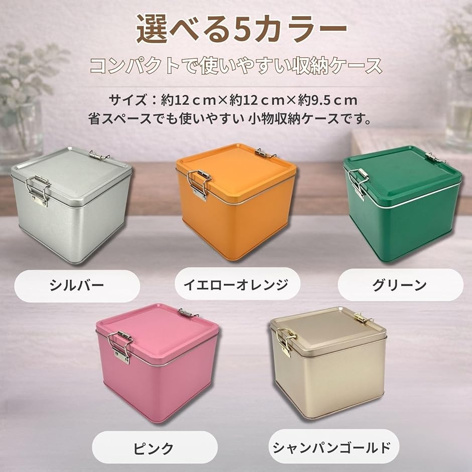ブリキ缶 ブリキ缶ケース 12x12x9.5cm 小物入れ 収納 蓋付き レトロ