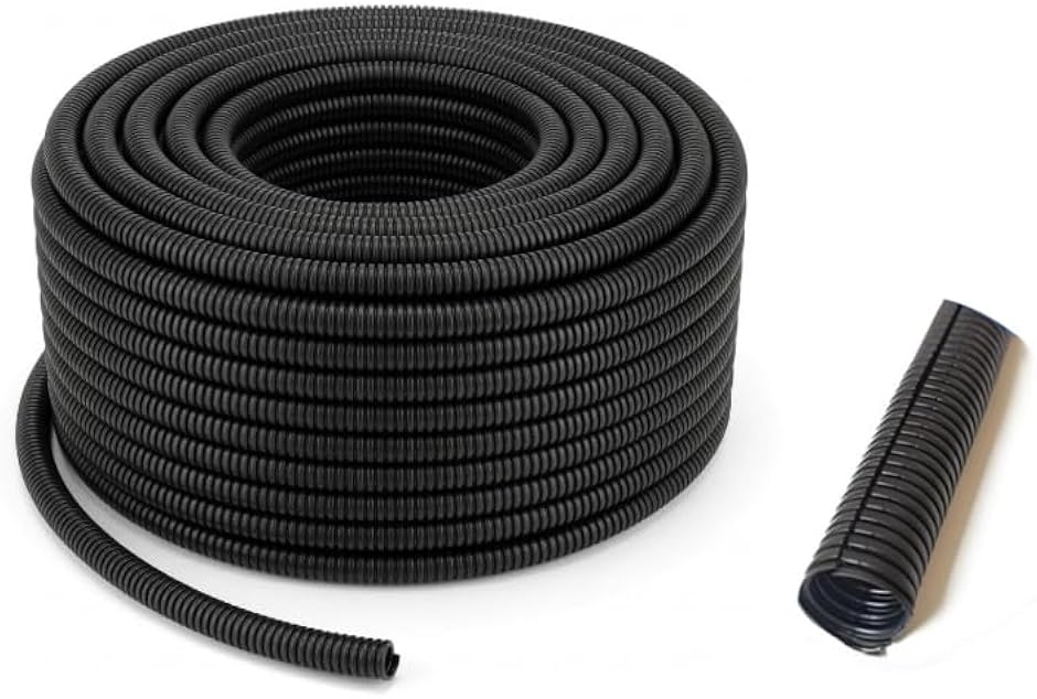 コルゲートチューブ 配線チューブ 内径約Φ10mm 全長約190m スリット有 配線チューブ コルゲートチューブ スリット入り 噛みつき防止