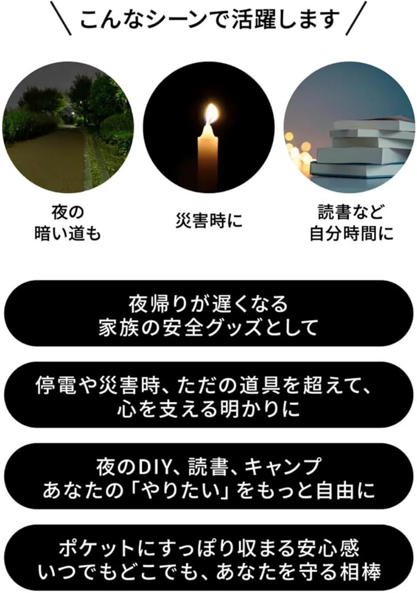 ブランド登録なし - おや指大きさの懐中照明ランプ TorchBuddy 豪然たる 小型 申し受ける式 LED 防災グッズ 軽さ 軍用 難民キャンプ IP66 羅針儀付き添い人 (黒いこと)