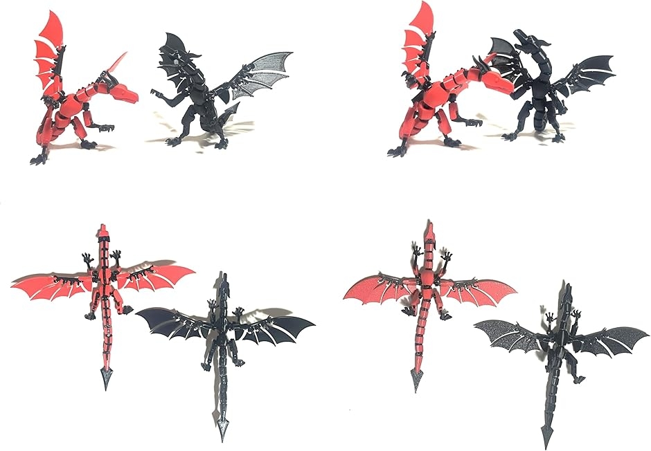アクションフィギュア ドラゴン 関節可動 ロボ 3d 装飾品 組み立て玩具