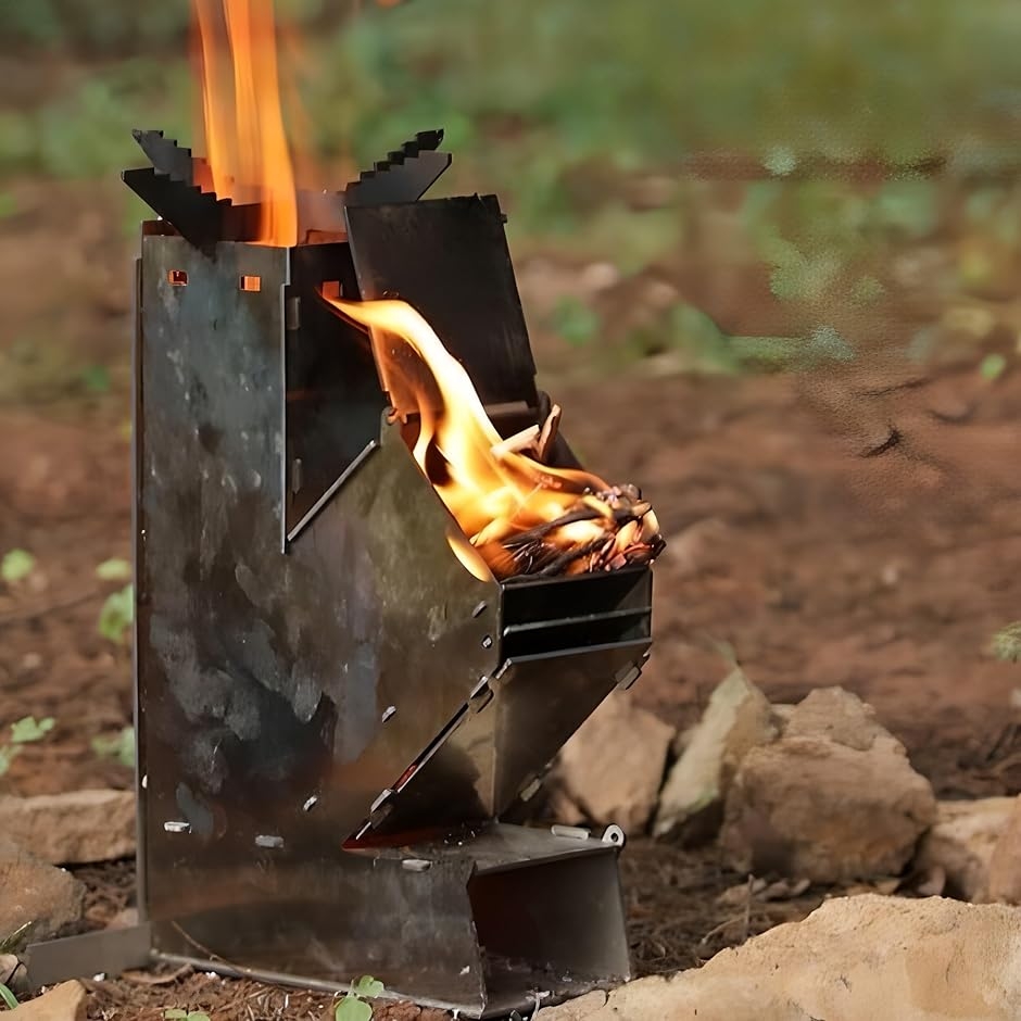 コンパクト　薪ストーブ ロケットストーブ Amazon.co.jp: BiggerFireミニロケットストーブキャリングバッグ付き