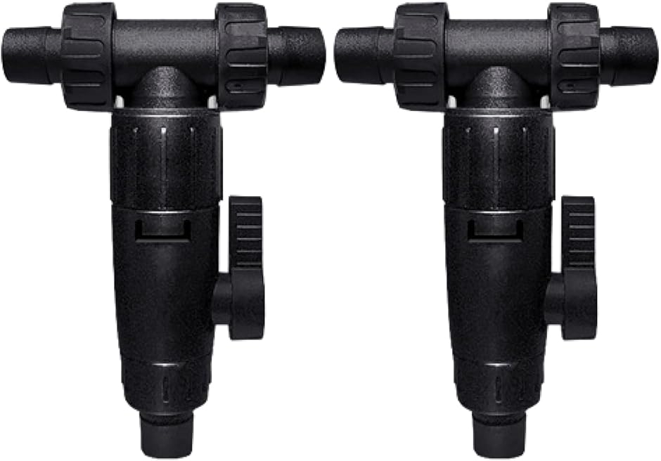水換えコック 2個セット 外部フィルター対応 12mm 16mm 排水 (ブラック