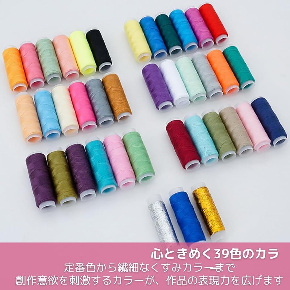 ミシン糸 セット 手縫い糸 収納ケース 持ち運び 裁縫セット 手提げ