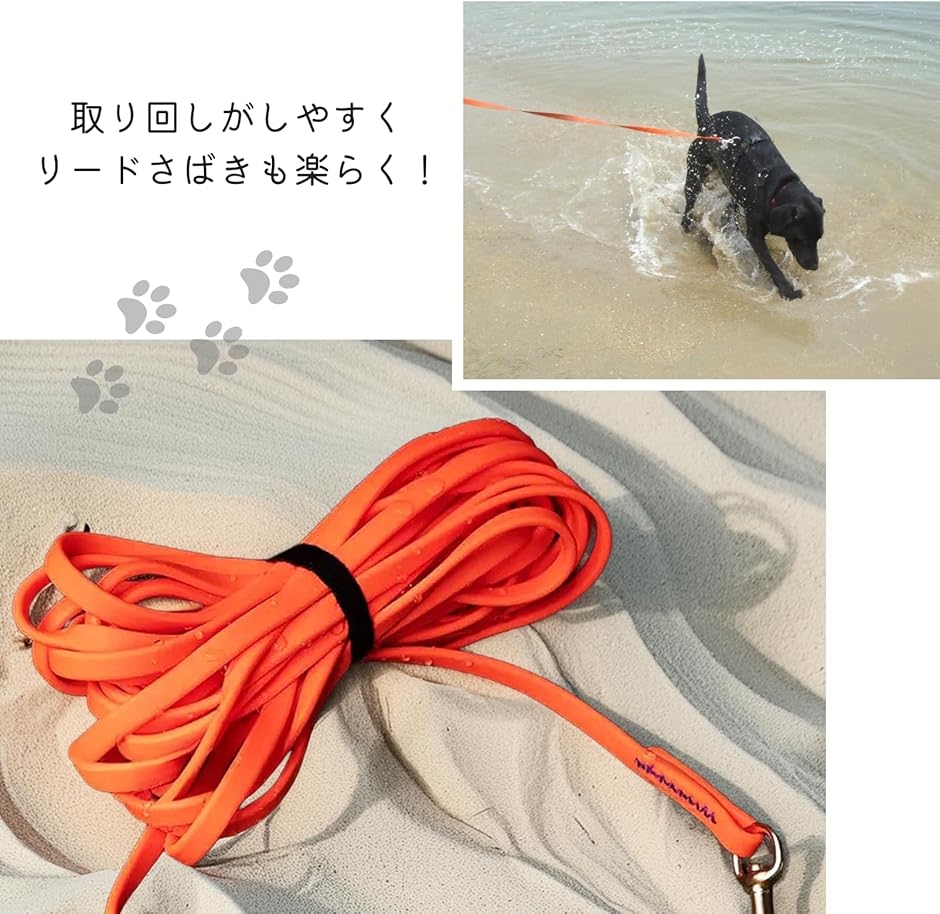 リード 犬 防水 PVC アウトドア トレーニング (グレー, 3m) : ゼ