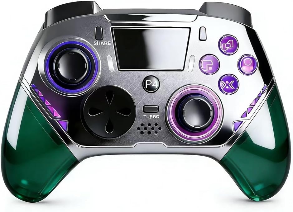 pc �R���g���[���[ ps4�R���g���[���[ �v�V�ŁE�A�b�v�f�[�g �Q�[���p�b�h Turbo�A�ˋ@�\ 6���W���C���Z���T�[ (�O���[��)