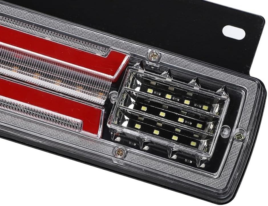 LEDテールランプ24v　　 クリア/レッド 左右セット LED テールランプ 12V 24V 兼用 汎用品 トラック 軽トラ | 左右2個