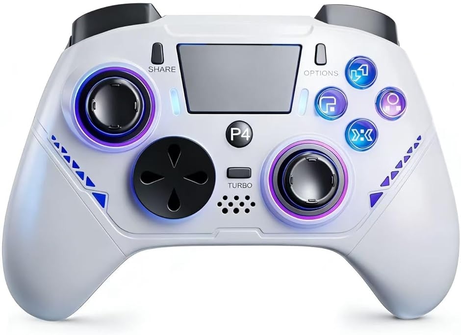 pc �R���g���[���[ ps4�R���g���[���[ �v�V�ŁE�A�b�v�f�[�g �Q�[���p�b�h Turbo�A�ˋ@�\ 6���W���C���Z���T�[ (�z���C�g)