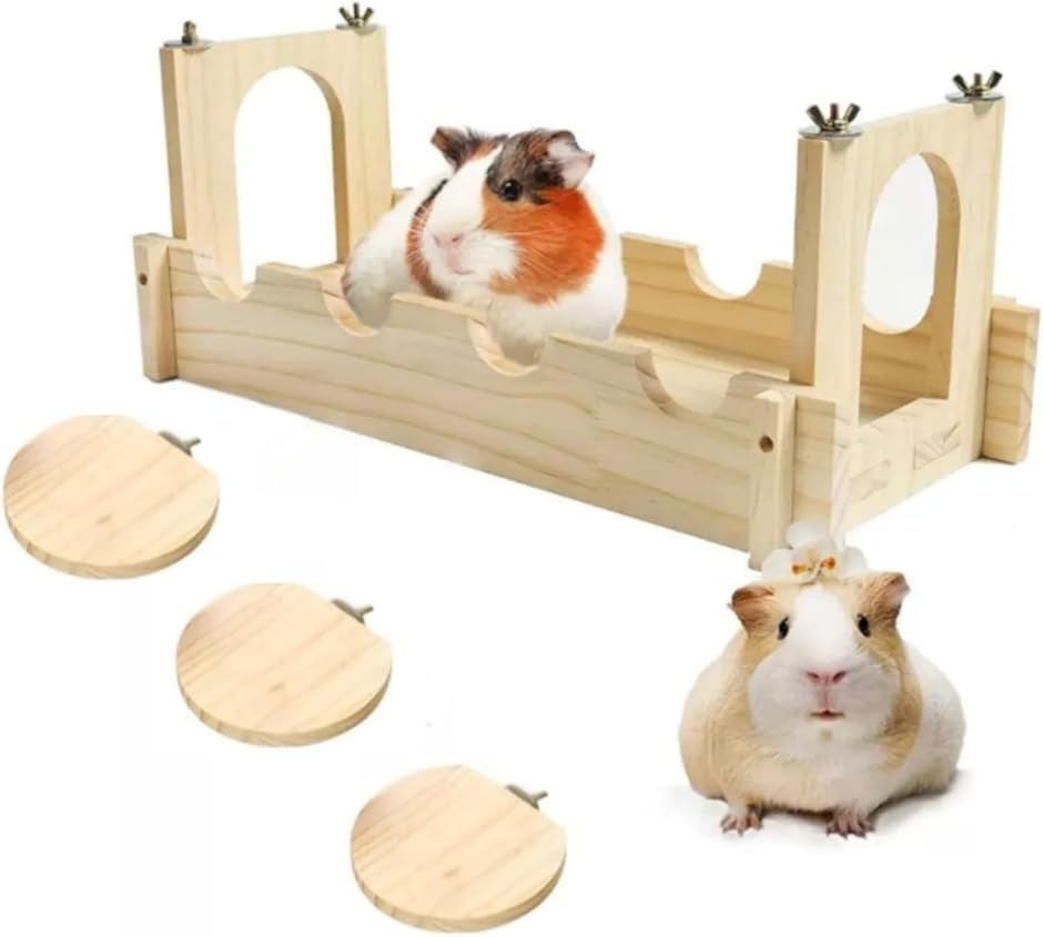 ハムスター 小動物用 つり橋 運動不足 チンチラ ケージ 内装 木製