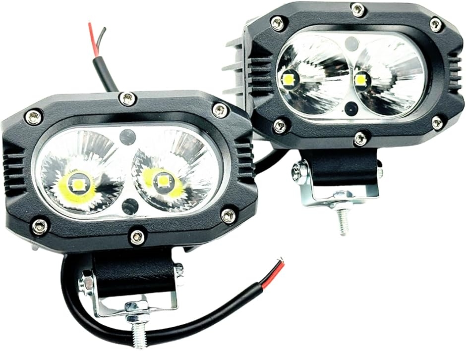 LED作業灯 60W 4インチ 防水 4000lm 12V/24V 2個セット (ホワイト・2個