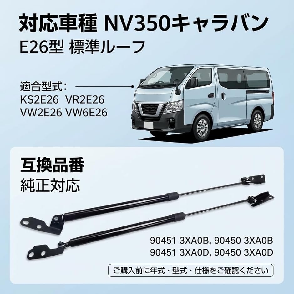 互換品】 純正互換 NV350キャラバン E26 リアゲートダンパー 交換用