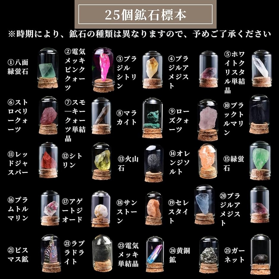 鉱石 鉱物 標本 原石 岩石 天然石 宝石 コレクション 25個セット