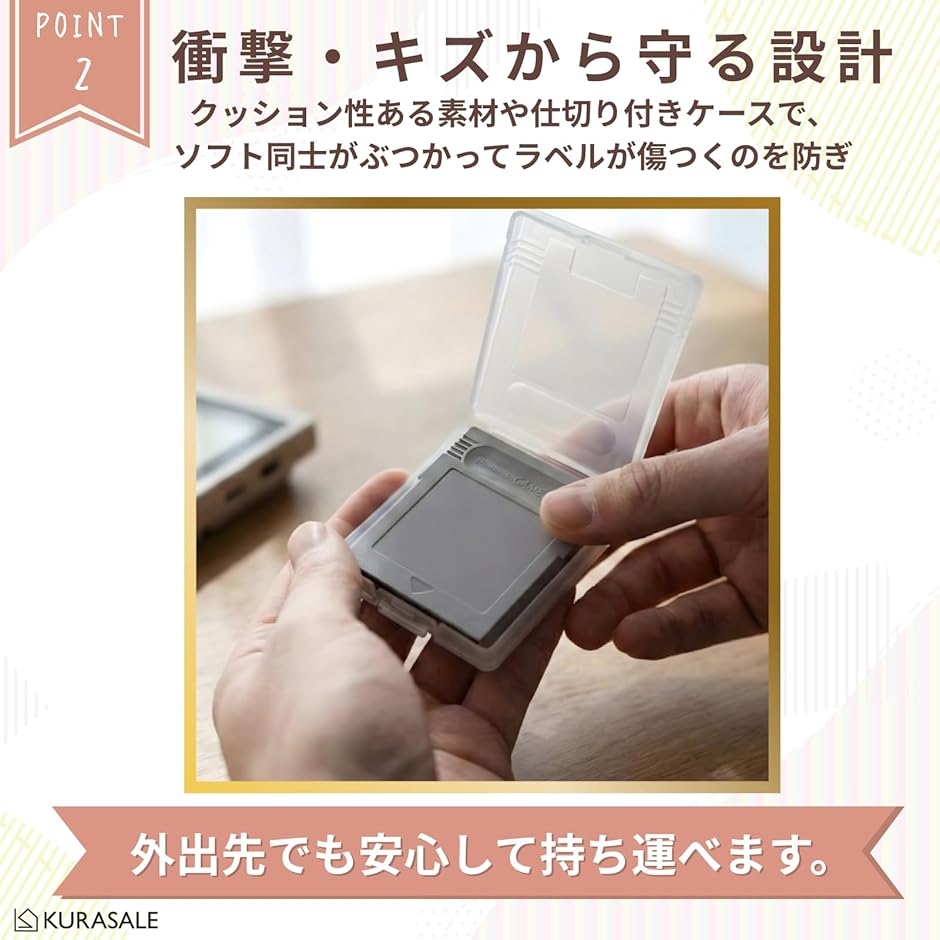 ゲームボーイ ゲームボーイカラー ソフトケース 収納 gba (クリアー, 5