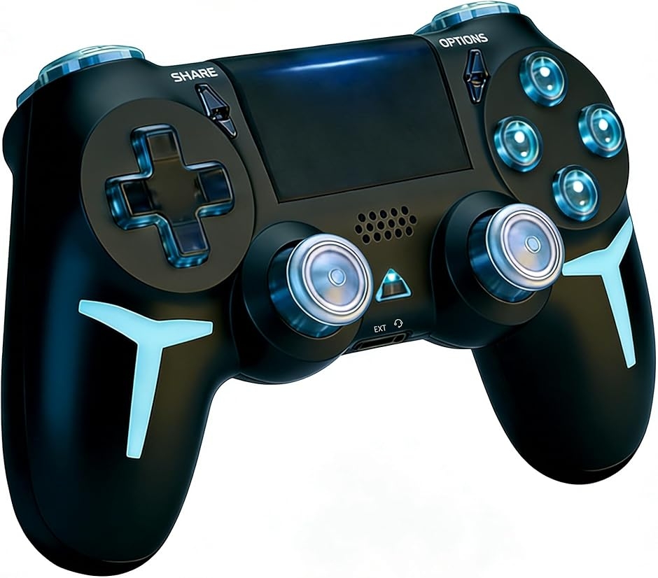 ps4�R���g���[���[ pc �v�V���f�� �Q�[���p�b�h 6���W���C���Z���T�[ ��d�U�� �������{�^�� Bluetoooth (�u���b�N)