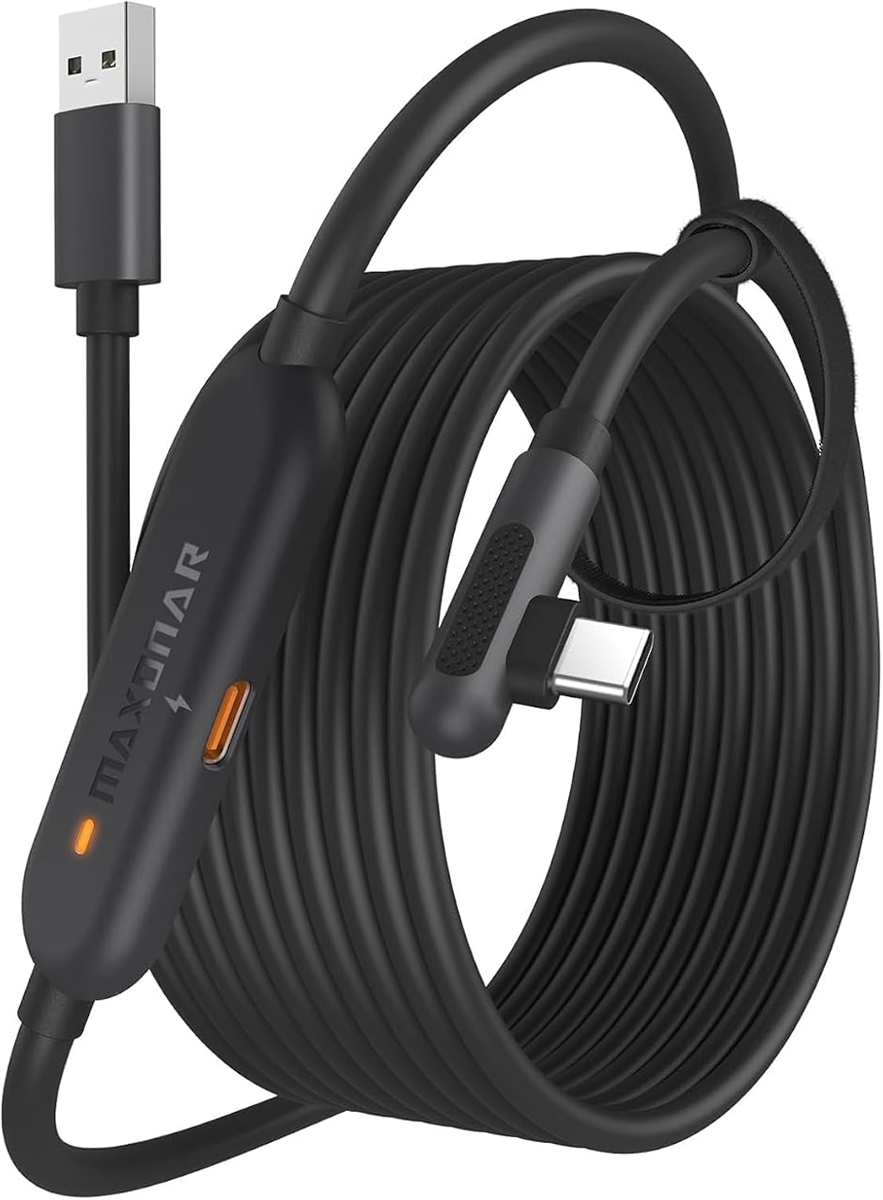 4�ƌ݊������� �����N�P�[�u�� Meta Quest 3S 2 Pico �Q�[��PC Steam VR�p (�u���b�N,  5M)