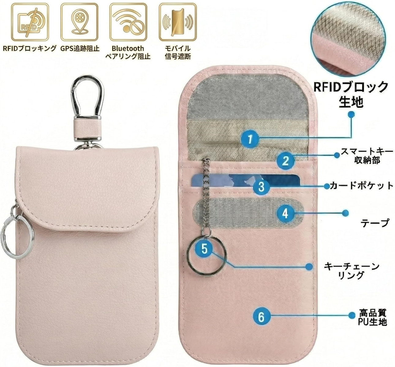 リレーアタック防止 電波遮断キーケース 車 自...の詳細画像3