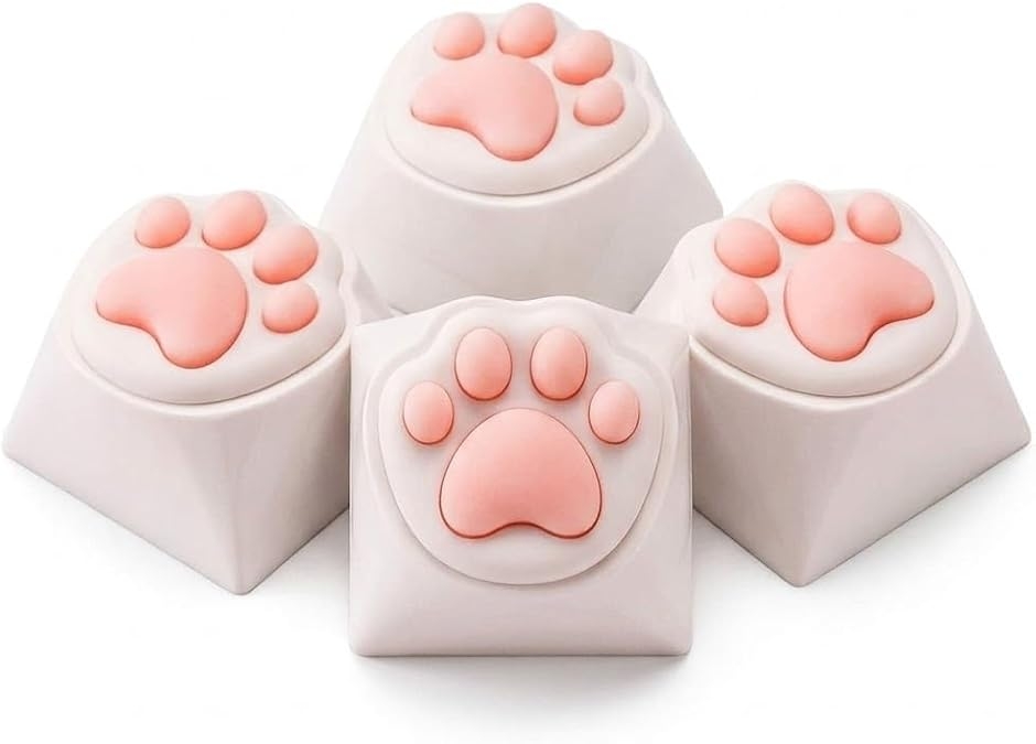 互換 キーキャップ 猫 肉球 4個セット ぷにぷに シリコン メカニカル