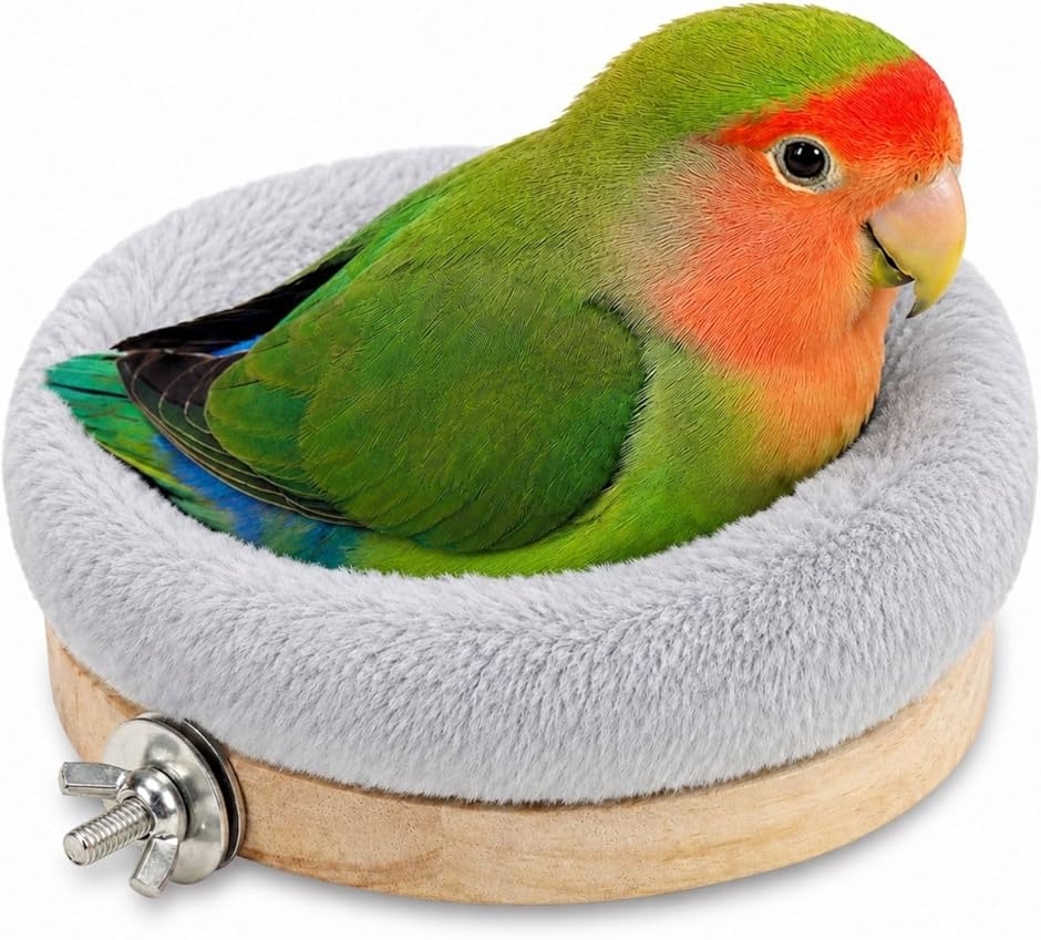 鳥の巣 セキセイインコ コザクラインコ 文鳥 とまり木 (グレー) : ゼ