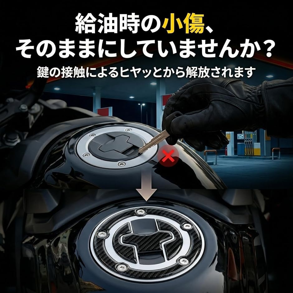 バイク用 タンクキャップ ステッカー パッド 3D樹脂 Vストローム250