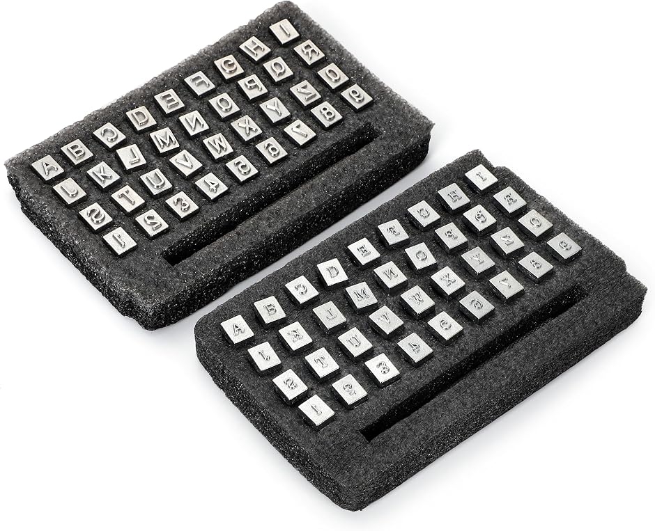 レザークラフト 刻印セット 英字 数字 36本 3.5mm 6.5mm 2種セット