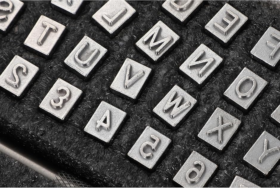 レザークラフト 刻印セット 英字 数字 36本 3.5mm 6.5mm 2種セット