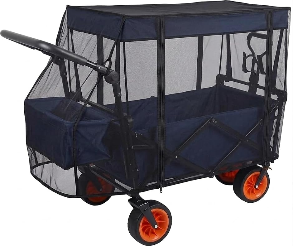 アウトドアワゴン キャリーワゴン レインカバー カートワゴン 屋根 (黒