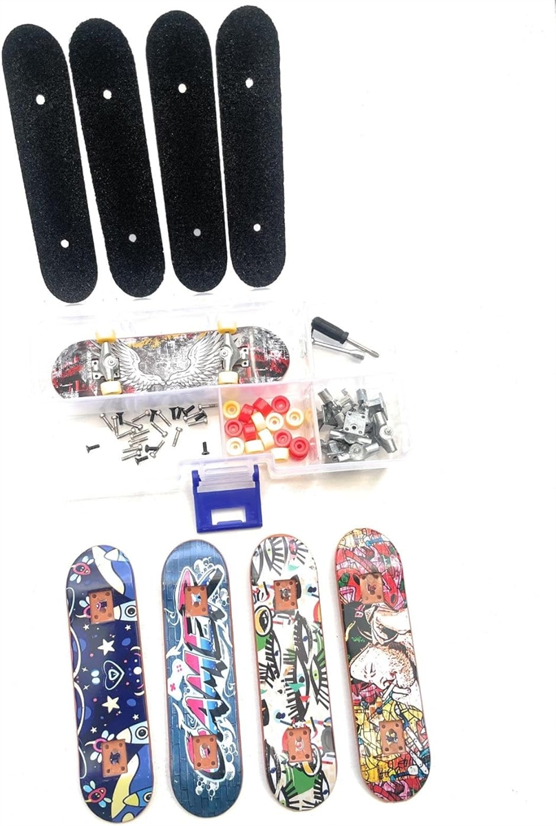 フィンガー スケート ボード 5 個入 指 スケボー 組立 キット 部品 ケース入