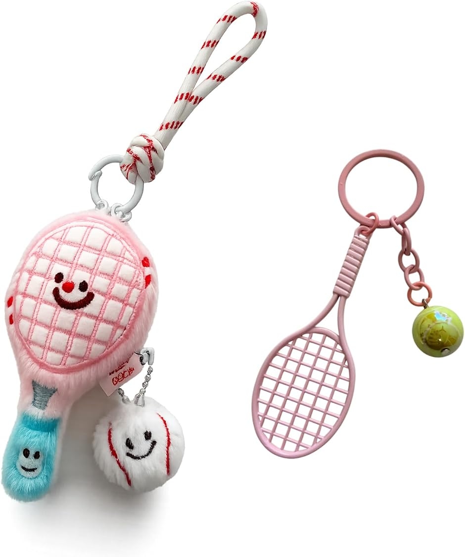 キーホルダー テニス 2個セット テニスボール ぬいぐるみチャーム