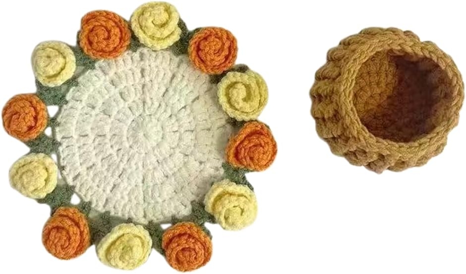 かぎ針編みキット 花のコースター用 あみものキット手芸 編み物 編み