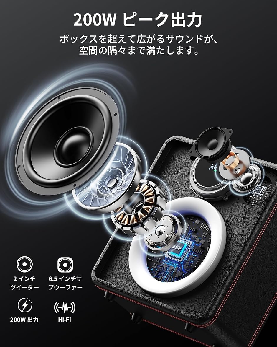 スピーカーセット 拡声器 ワイヤレスマイク2本 Bluetooth5.3対応 高